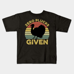 Zero Plucks Given Funny Thanksgiving Retro Kids T-Shirt